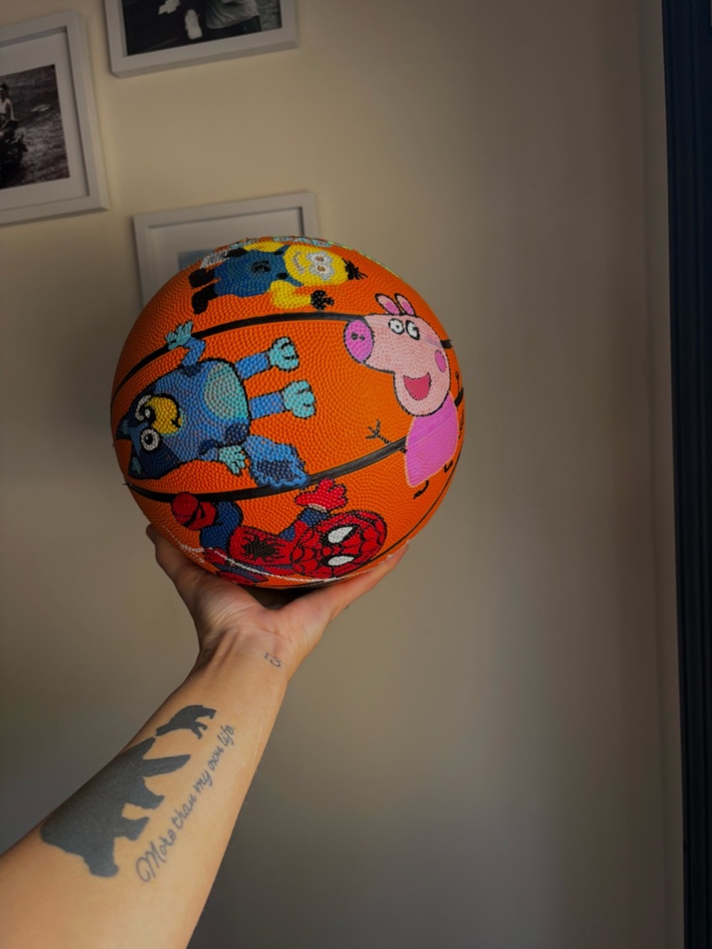 Handpainted Custom Character Memory Keepsake Basketball.